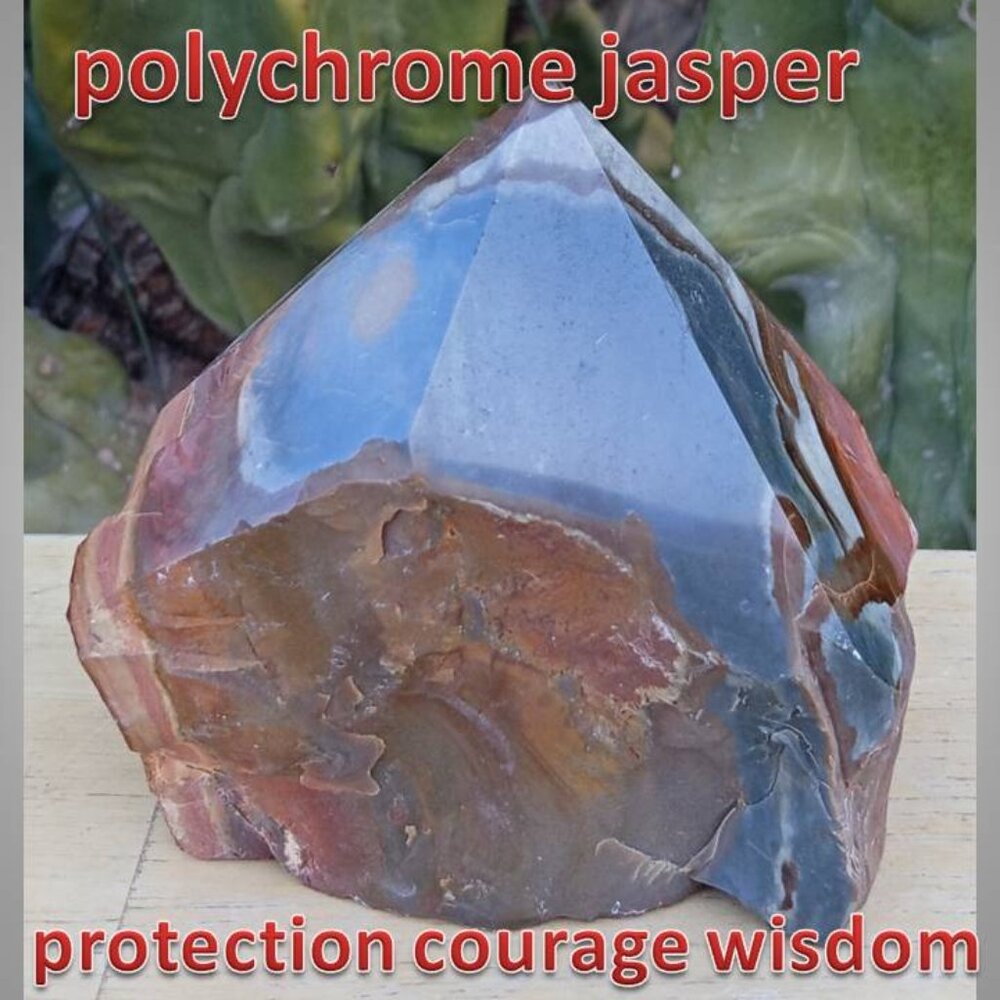 #1 polychrome jasper crystal stone mineral point PROTECTION wisdom COURAGE